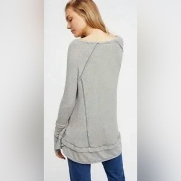 NWOT Free People Laguna Thermal V-Neck Blouse - Picture 4 of 8